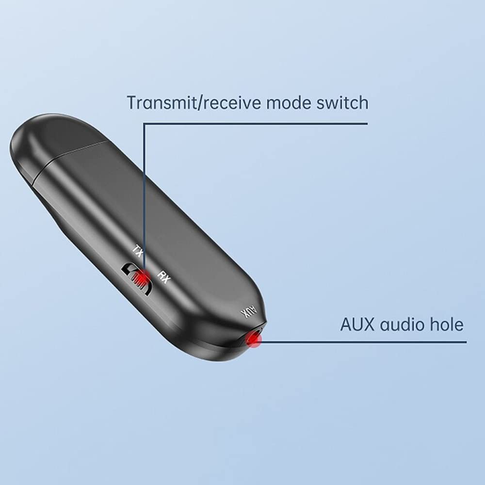 5.0 Bluetooth Transmitter & Receiver with LCD & Mic, 3.5mm AUX Wireless Dongle for Car/Phone