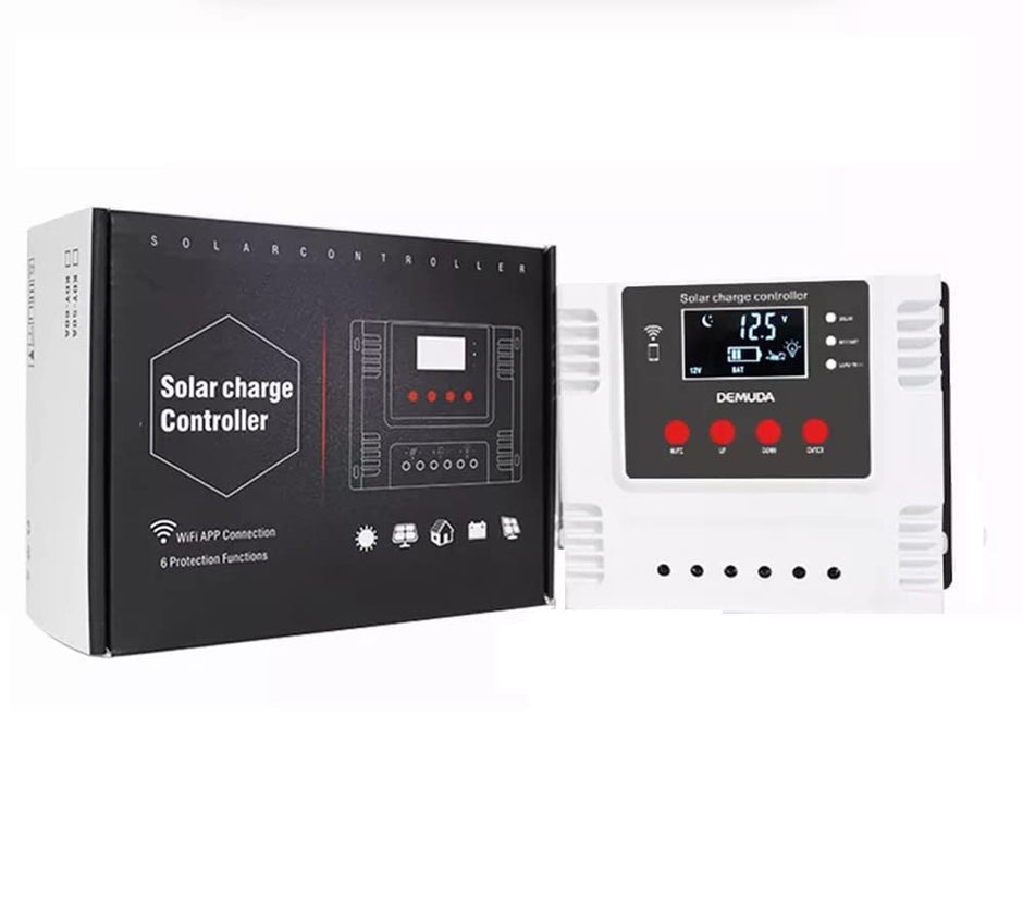 20A WiFi Solar Charge Controller, Intelligent Lithium Battery Regulator for Solar Panel LCD Display with 5V USB Port