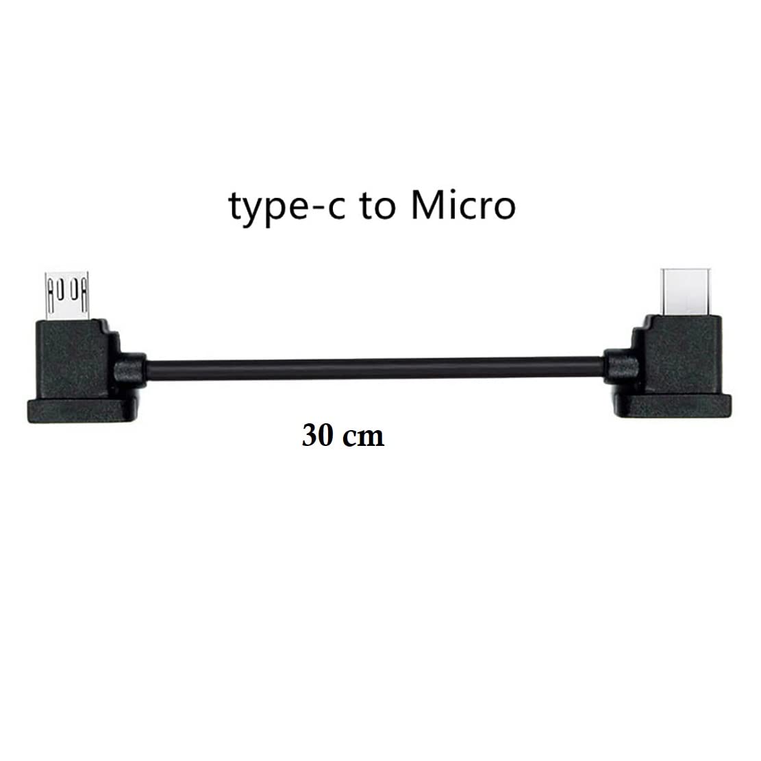 Drone Cable – USB Type-C OTG Data Cable for DJI Mavic Mini 1 Remote Controller (30cm, Black)