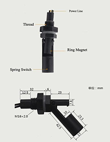 Side Mounted Float Switch Water Level Controller Inductance Sensor Black Color amiciKart c0tmiz-hs.myshopify.com