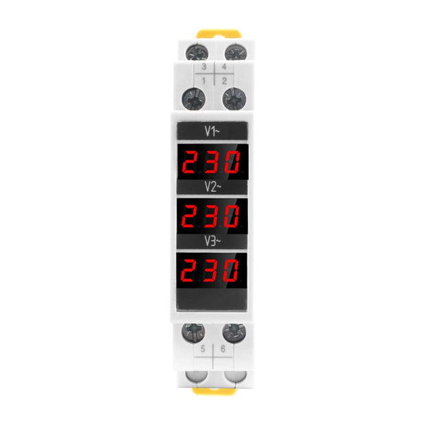 amiciSense 3-Phase Voltage Meter, AC 80~500V Mini Voltage Tester with 3 LED Display & 1.8cm Wide Only