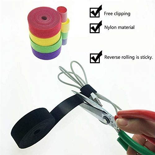 Ties Reusable Fastening Tape Hook & Loop Wire Organizer 10mm Set of 3,1 m/roll Each amiciKart