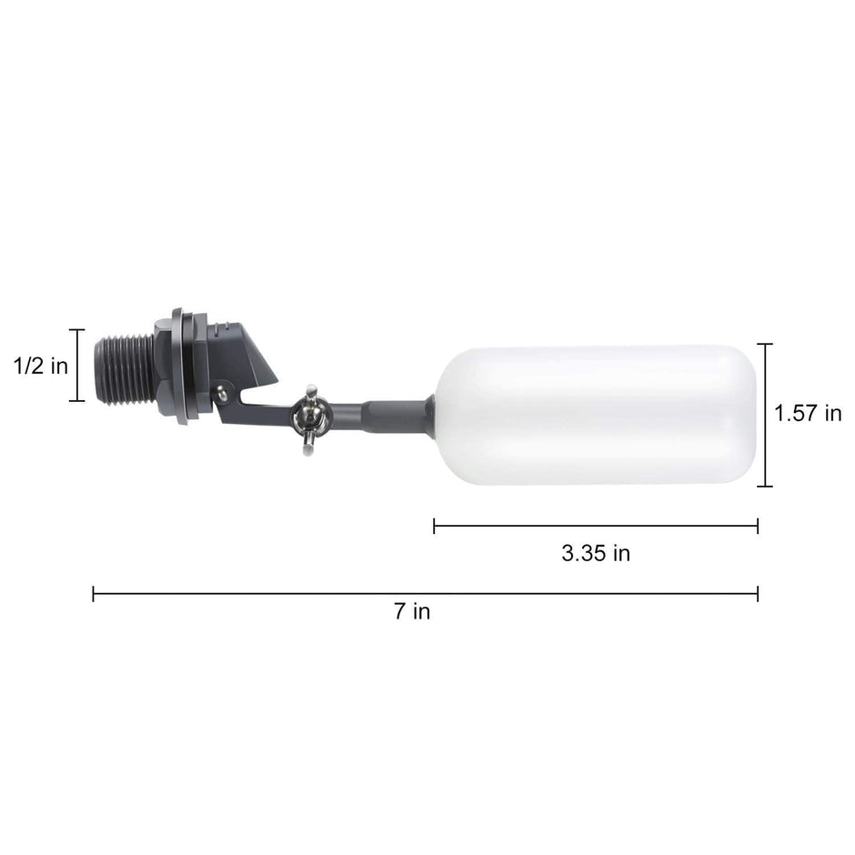 Float Ball Valve, 1/2 Inch Water Level Controller with Adjustable Arm for Aquarium, Tank, etc