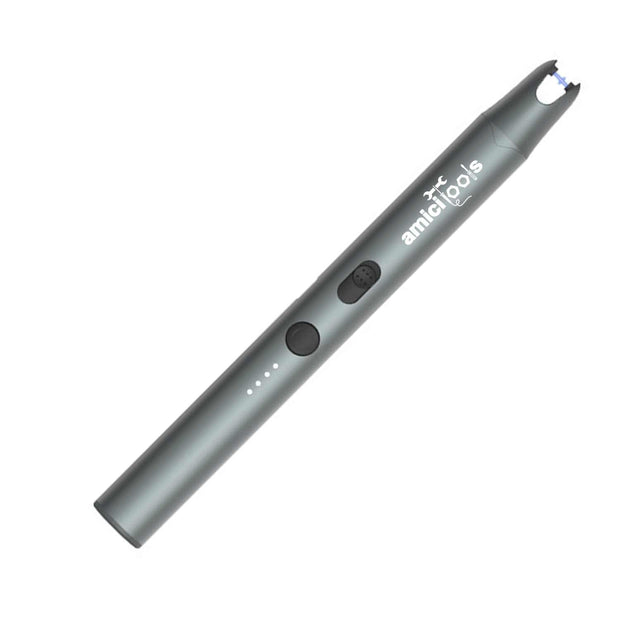 amiciTools Ultra-Slim Electric Lighter, Elegant Aluminium Body, Plasma Ignition, Type-C Rechargeable, Flameless & Windproof with Double Safety Switch