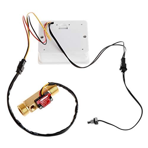 Digital Flow Meter Quantitative Controller– G1/2 Sensor with Valve & Power Adapter for All Liquids amiciKart