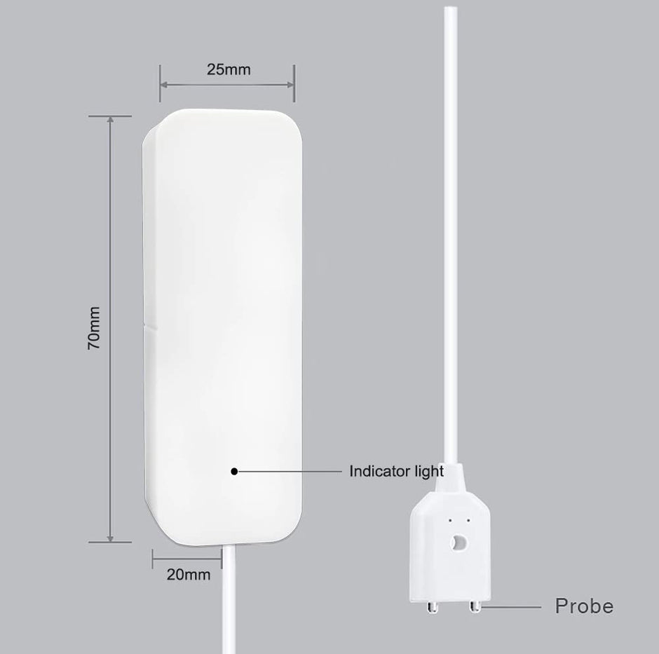 amiciSmart WiFi Water Leakage Detector, SmartLife App Compatible Water Overflow Alarm, Smart Leak Sensor with 2xAAA Battery