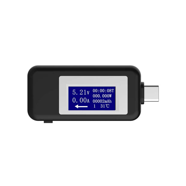 6-in-1 Digital USB Type-C Tester | Real-Time Display of Voltage, Current, Power, Capacity (mAh)