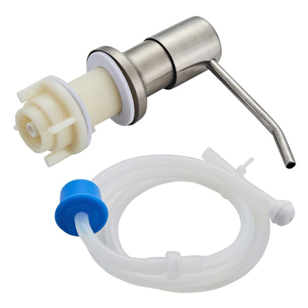 Kitchen Sink Soap Dispenser – Built-in Countertop Stainless Steel Pump with 360° Rotating Head & 1.15m Extension Tube