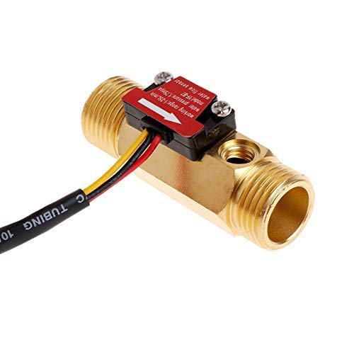 amiciSense Flow Meter, Digital Display Quantitative Controller with G1/2 Sensor, Stop Valve, Power Adapter for Water, Oil, etc. (For All Liquids)
