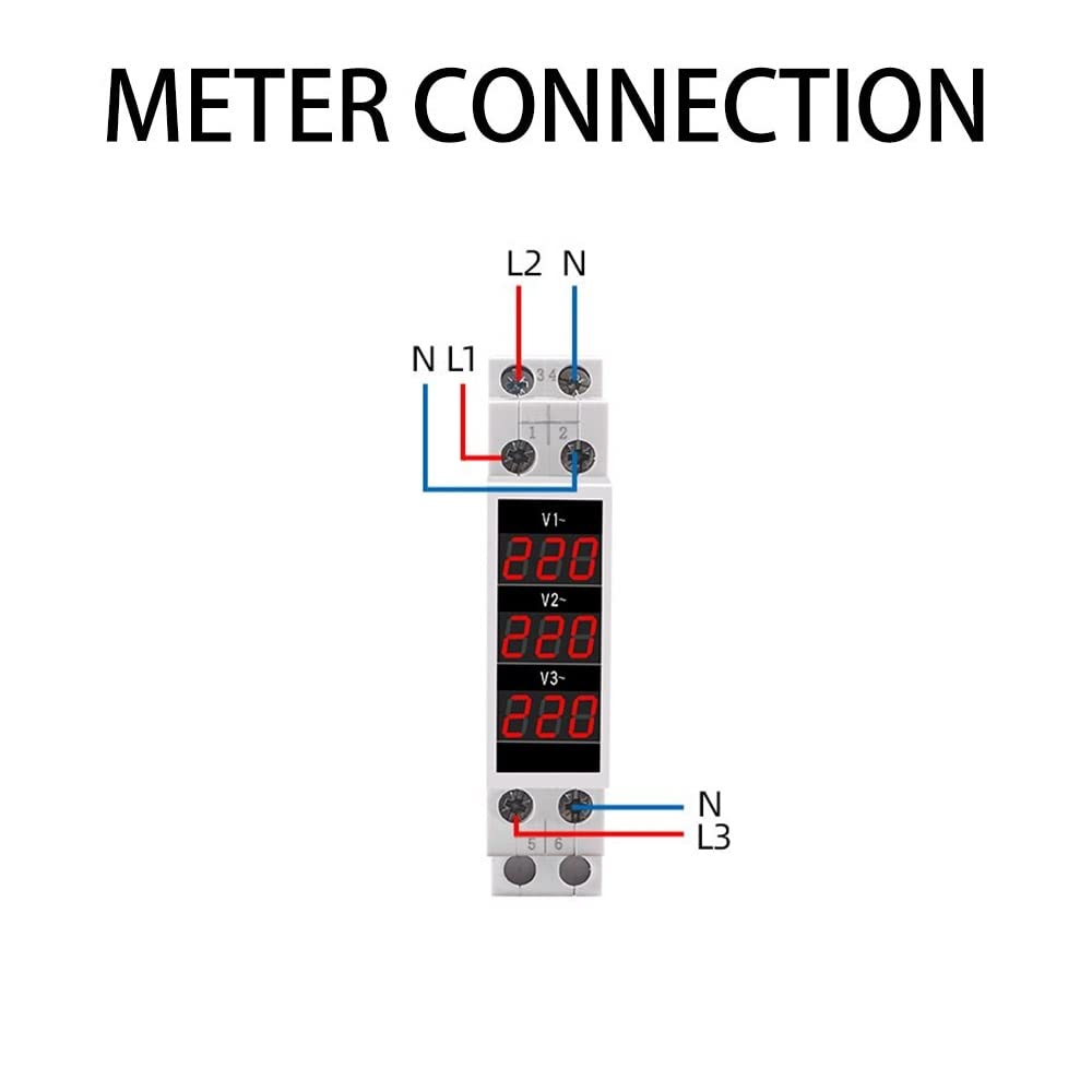 amiciSense 3-Phase Voltage Meter, AC 80~500V Mini Voltage Tester with 3 LED Display & 1.8cm Wide Only