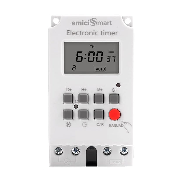 Programmable Timer Switch – 220V, 25A, 1 Sec Interval | Auto On/Off for Light & Fan