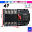 125A Dual Power Automatic Control Transfer Switch (3-Phase) Auto & Manual Mode