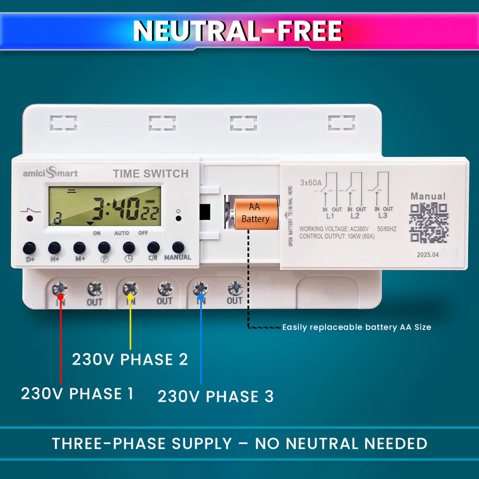 Digital Timer Switch for Heavy Load Use LCD Display Weekly Timer Relay with 380V 60A 3 Phase, 50Hz