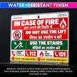 Fire Safety Sign Board In Case of Fire Do Not Use Lift | Hindi English   | Wall-Mount Display
