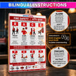 Fire Safety Instruction Sign Board for Home & Office English & Hindi Fire Safety Guide Pack of 4