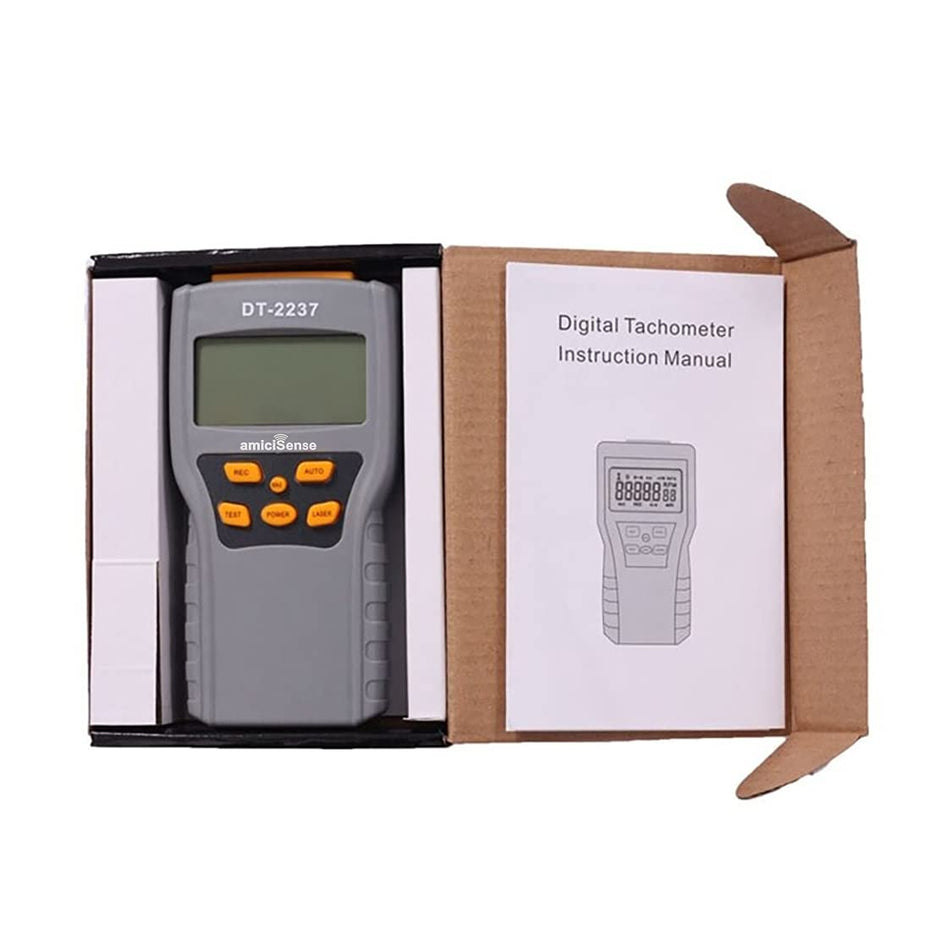 No-Contact LCD  Laser Tachometer, Sampling Rate 0.5s With 99999 RPM Count and 9V Battery amiciKart