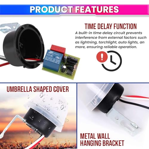 220VAC 10A Automatic On/Off | Photocell Sensor for Light Control | Street Light