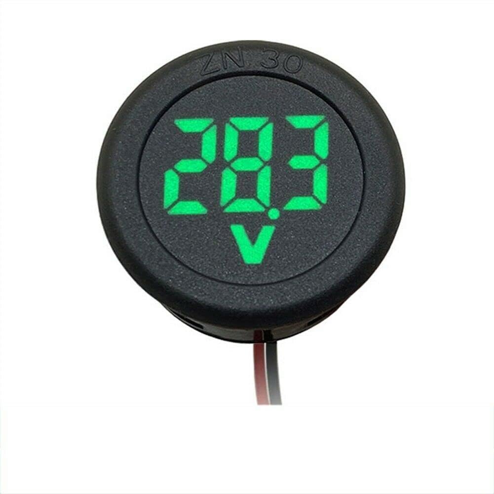DC 5~100V Voltmeter, 3-Digit LED Digital Display Voltage Detector for Bike Battery Voltage Monitoring