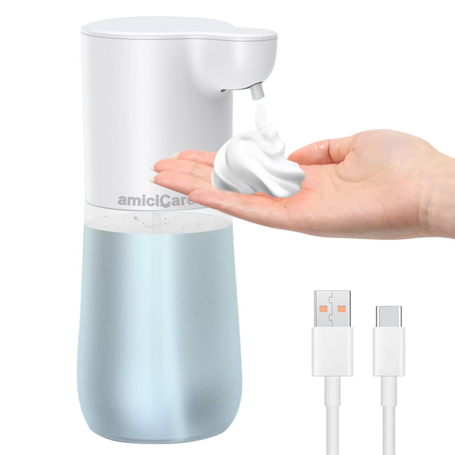 Touchless Foam Soap Dispenser Type-C Rechargeable |4 Dispense Modes | 600ml amiciKart