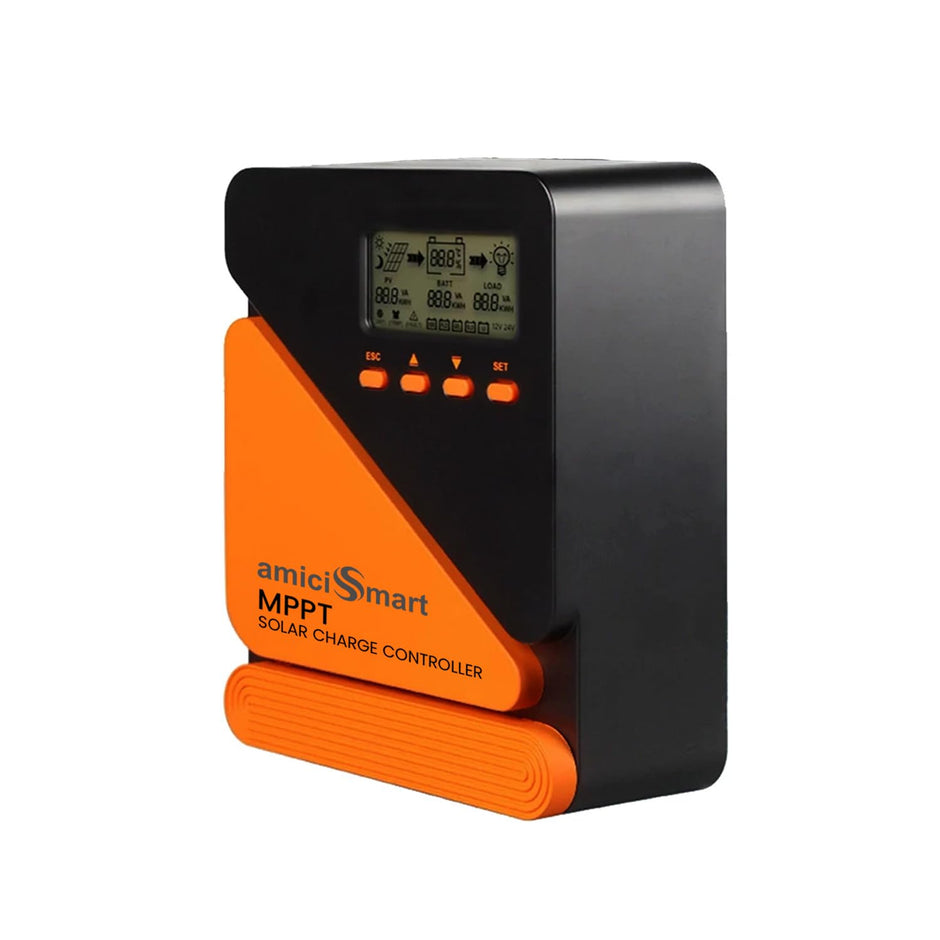 amiciSmart True MPPT Solar Charge Controller, 98% Efficiency Lithium Battery Regulator with 5V/3A USB Port, Max 260W, 12V/24V (10A)