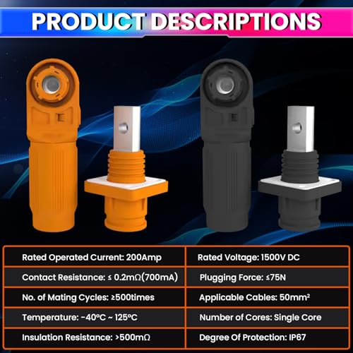 Quick Battery Connector Terminal – 1500V DC, Heavy Duty Power Connector for Battery amiciKart