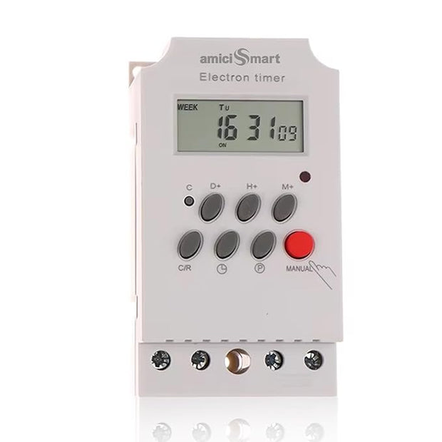 Digital Programmable Timer Switch Relay – 25A 220V AC, 7-Day Cycle, 28 ON/OFF Schedules amiciKart c0tmiz-hs.myshopify.com
