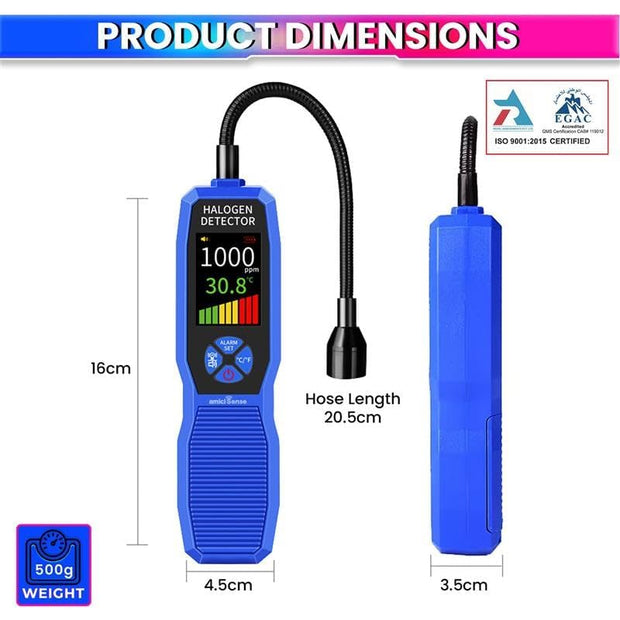 HVAC Refrigerant Leak Detector Freon Gas Sniffer for R134a, R410A, R22, R32, R1234yf Halogen Gas Leak Tester for Car AC, Refrigeration