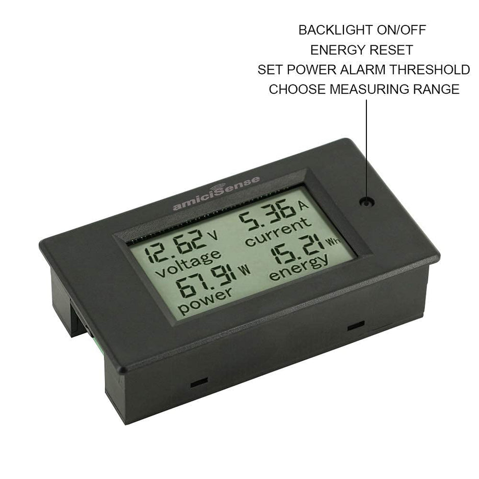 DC 4-in-1 Energy Meter, 6.5–100V 100A (10kW) Power Meter with Digital Display & Blue Backlight amiciKart c0tmiz-hs.myshopify.com