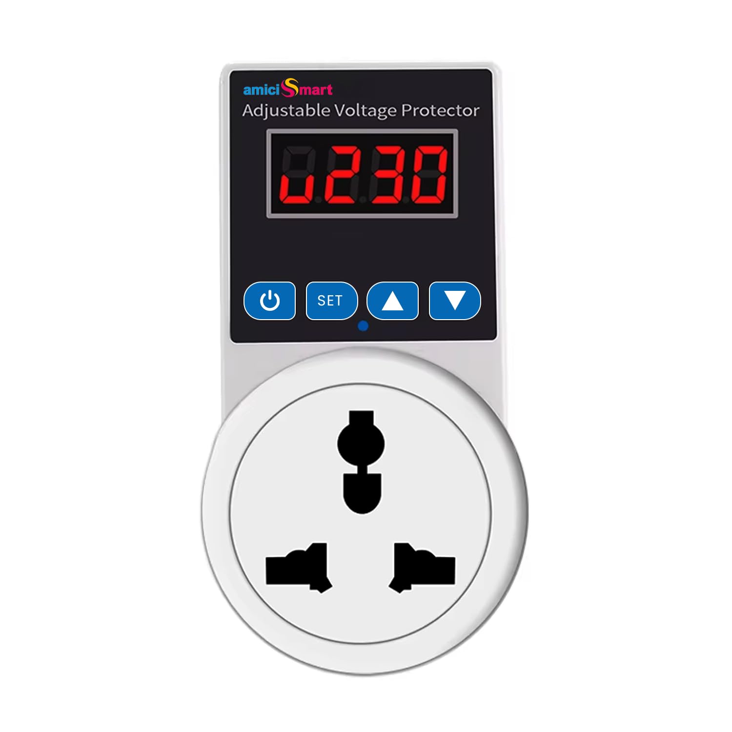 Socket Voltage Protector 16A Load Capacity with 6A Plug Over & Under Voltage Protection with LED Display