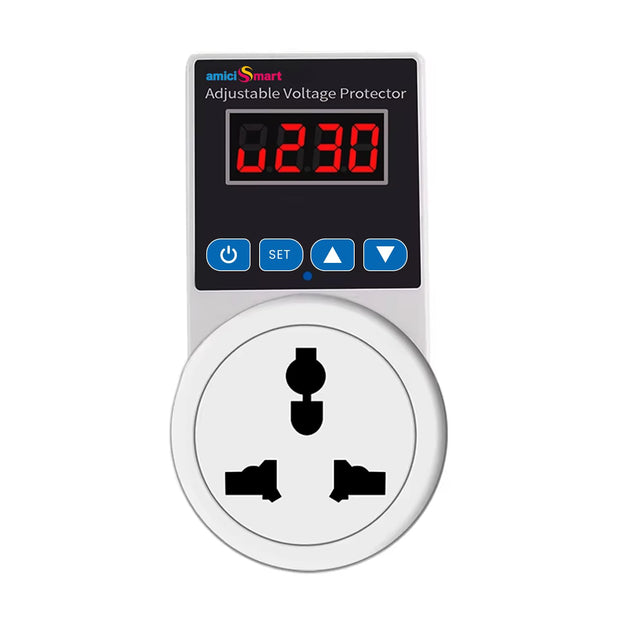 Socket Voltage Protector 16A Load Capacity with 6A Plug Over & Under Voltage Protection with LED Display