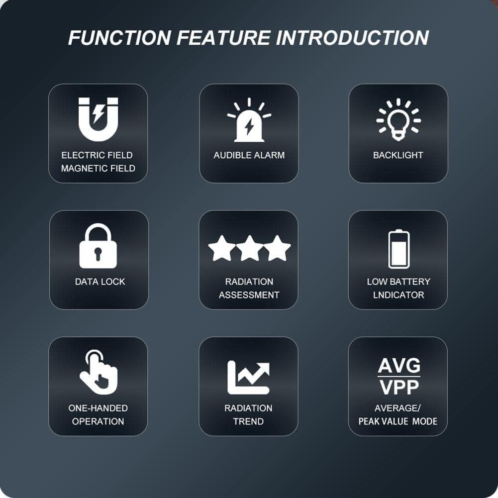 Electromagnetic Radiation Tester, EMF Meter 1~1999 V/m Electric & Magnetic Field Monitor with Alarm amiciKart c0tmiz-hs.myshopify.com