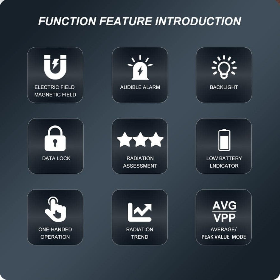 Electromagnetic Radiation Tester, EMF Meter 1~1999 V/m Electric & Magnetic Field Monitor with Alarm amiciKart c0tmiz-hs.myshopify.com