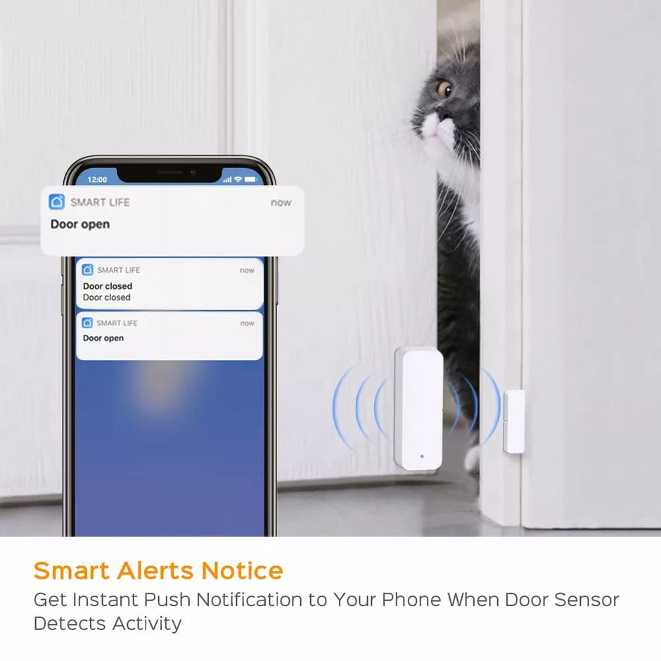 WiFi Door/Window Sensor | Open/Close Detector | Works with Alexa & SmartLife App | Home Security Alarm