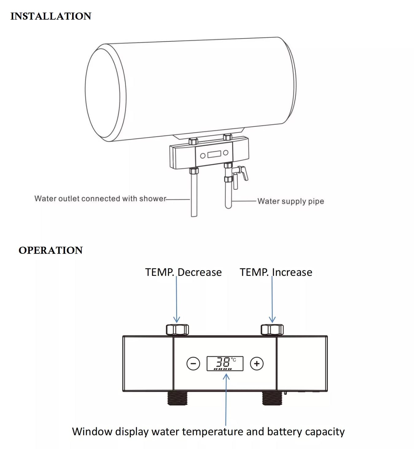 Thermostatic Geyser Water Mixer Valve, Automatic Temperature Control Hot Cold Water Mixing amiciKart