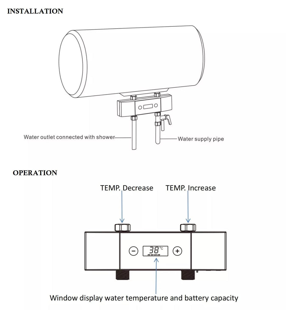 Thermostatic Geyser Water Mixer Valve, Automatic Temperature Control Hot Cold Water Mixing amiciKart