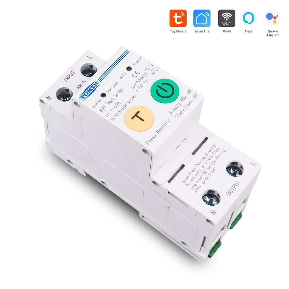 WiFi Smart MCB 63A with Energy Meter & Overload Protection, SmartLife App(63A with RS485 Port)