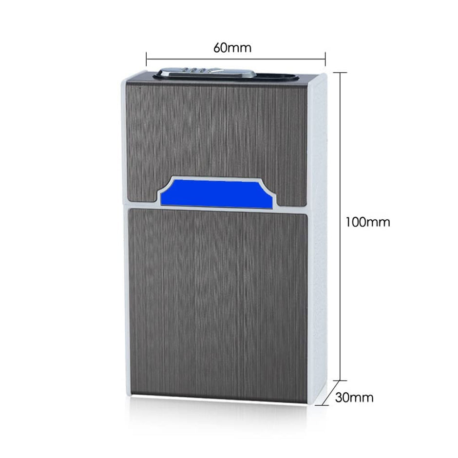 Rechargeable Cigarette Lighter with Case, USB Charging & 20-Pcs Metallic Holder