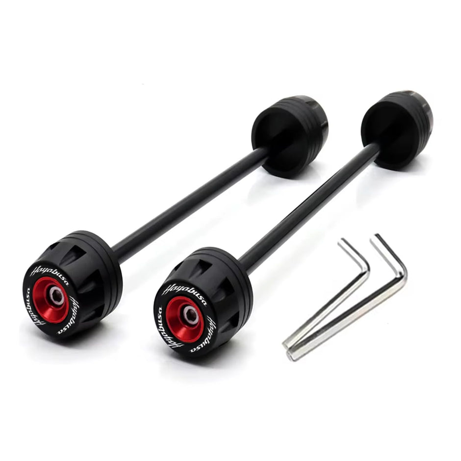 Suzuki Hayabusa, GSX1300R, Gen 2 & Gen 3 Front & Rear Axle Fork Wheel Protector Sliders – Enhanced Fall & Crash Protection