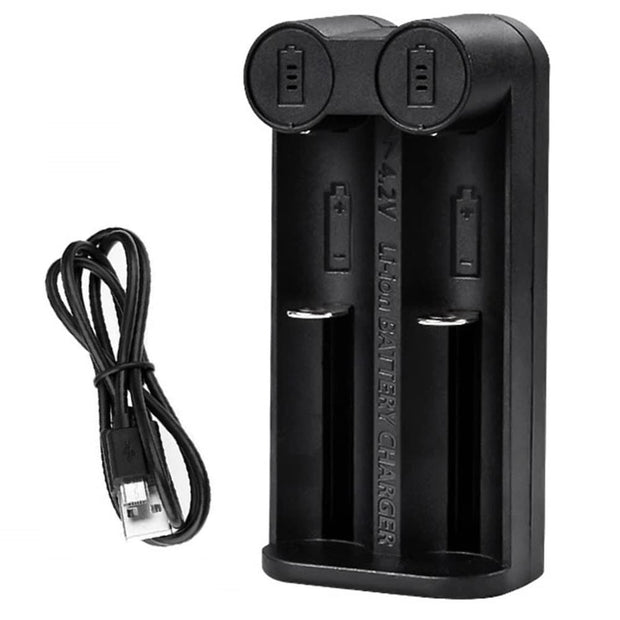Intelligent Battery Charger, Dual Slot Charger for 21700 20700 26650 18650 18490 16340 14500 10400 Rechargeable Batteries