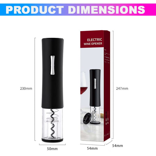 amiciCare Electric Wine Bottle Opener, Automatic Corkscrew Opener with Foil Cutter and 4xAA Battery