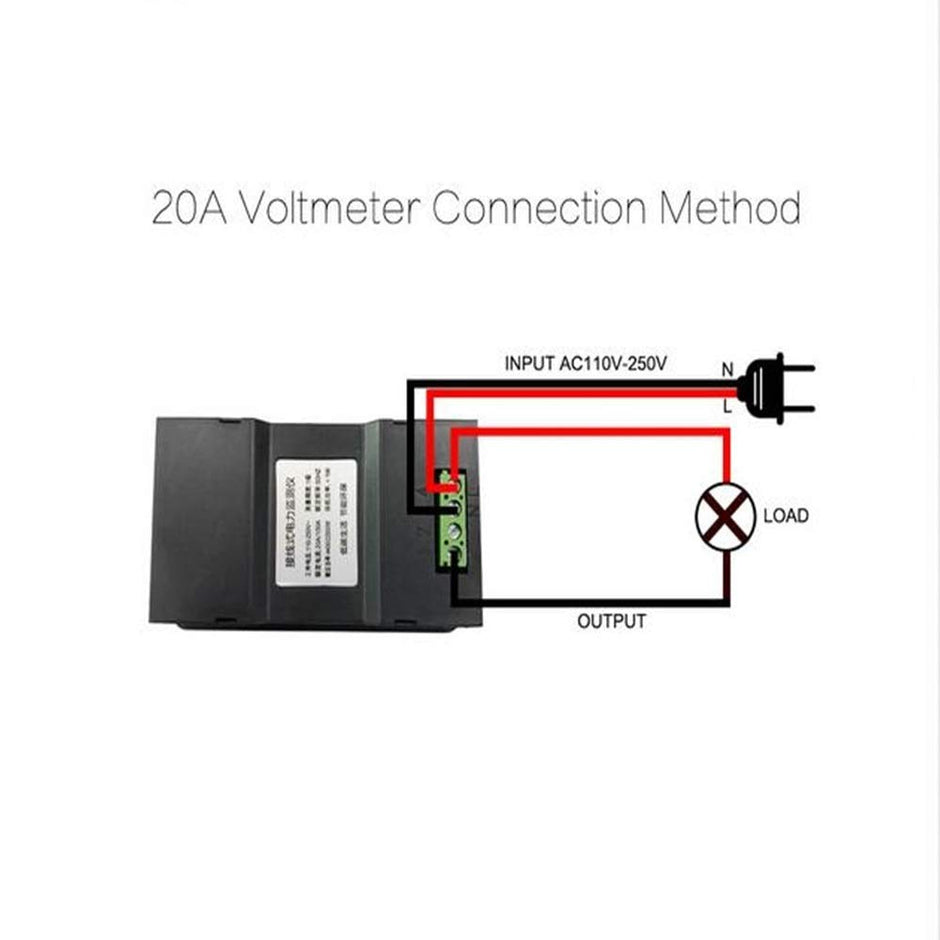 amiciSense AC 5KW 20Amp Digital Energy Meter with Blue Back Light Power Meter (5 KW Energy Meter)
