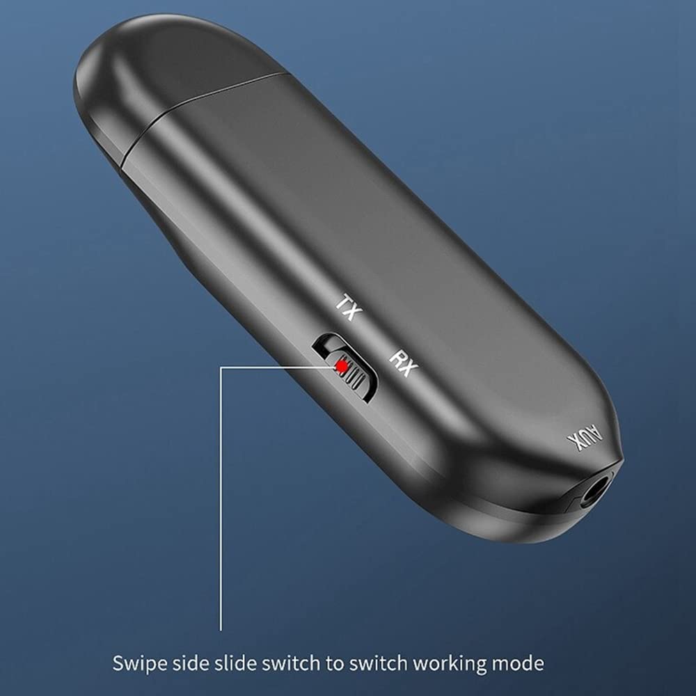 5.0 Bluetooth Transmitter & Receiver with LCD & Mic, 3.5mm AUX Wireless Dongle for Car/Phone