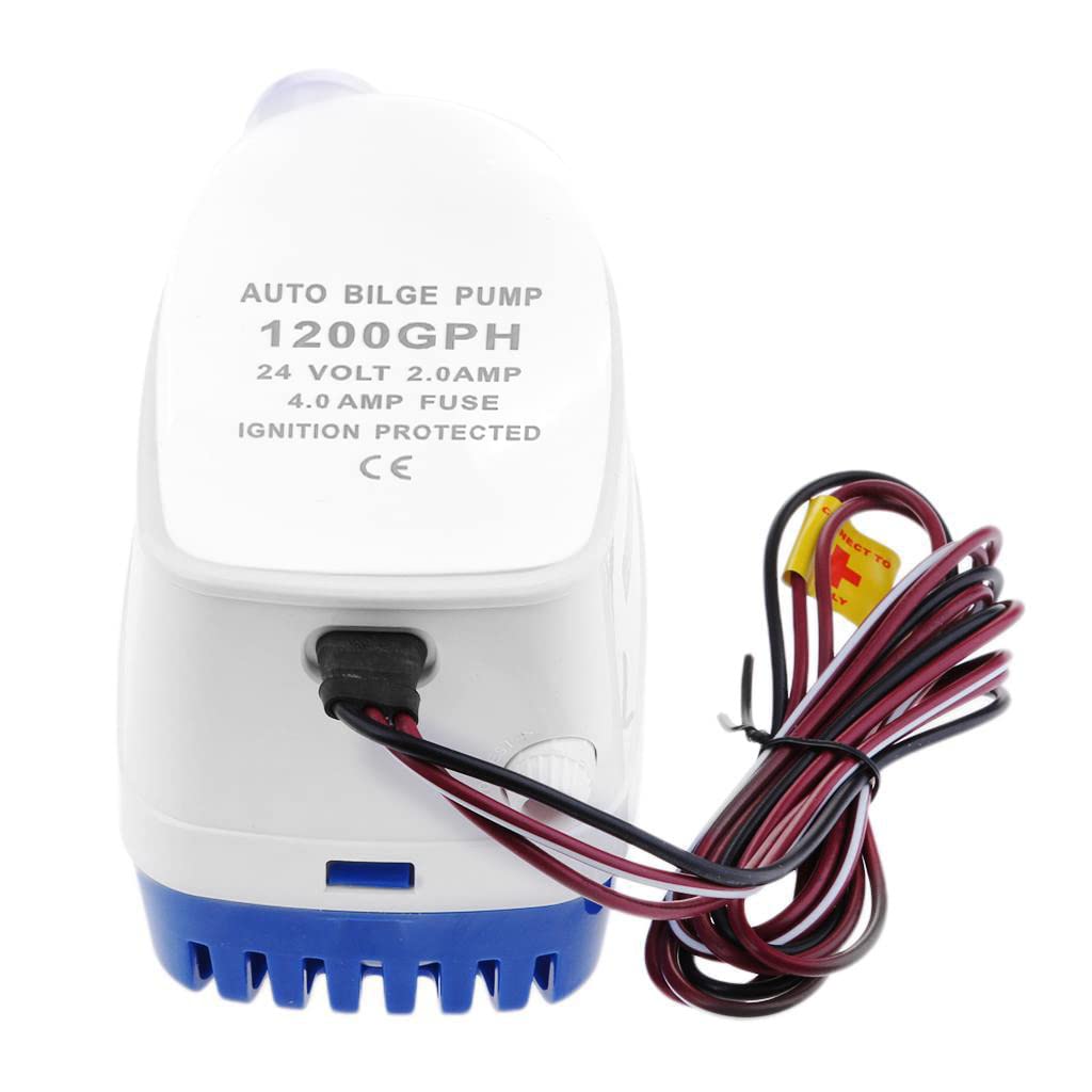 24V DC Bilge Pump, Intelligent Submersible Pump with Automatic On/Off Switch