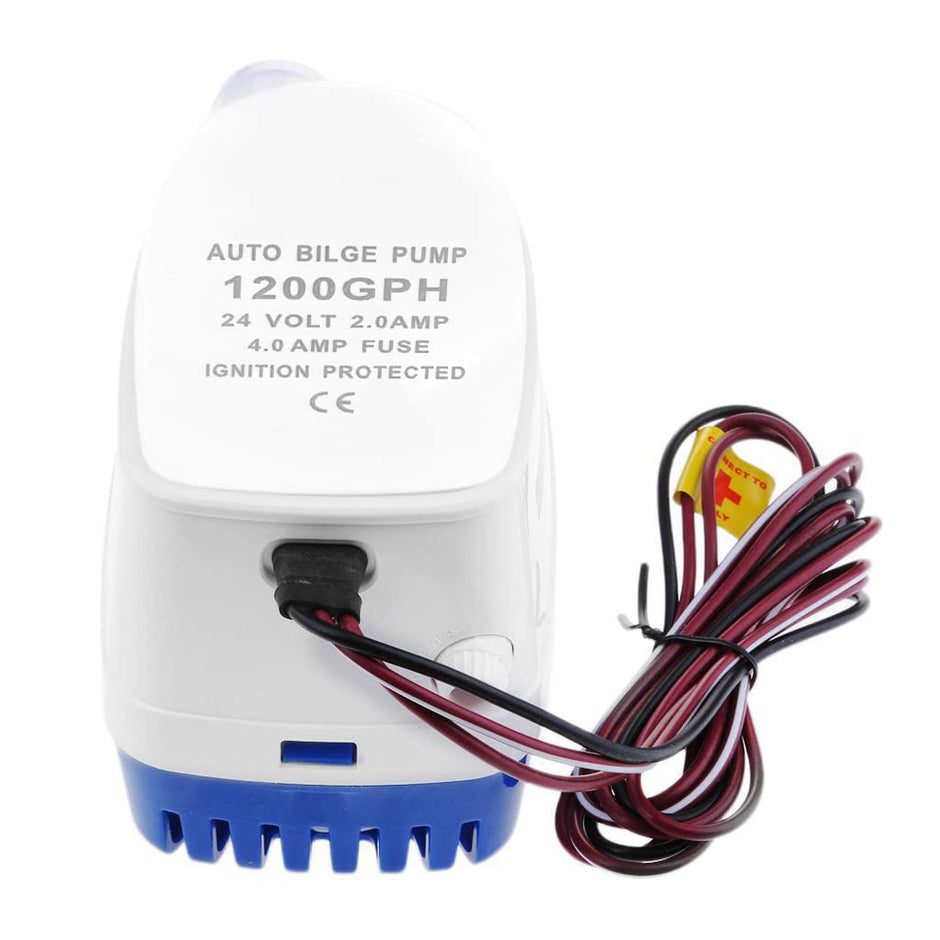 24V DC Bilge Pump, Intelligent Submersible Pump with Automatic On/Off Switch
