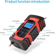 8A Automatic Car Battery Charger, 4-Stage Intelligent Battery Maintainer (12V/24V-Lead Acid Battery)