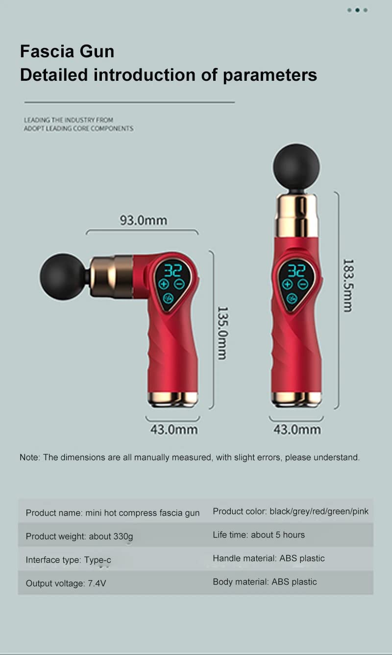 Wireless Massager, USB Rechargeable Muscle Relaxation Gun with Hot Compress and 4 Head amiciKart c0tmiz-hs.myshopify.com