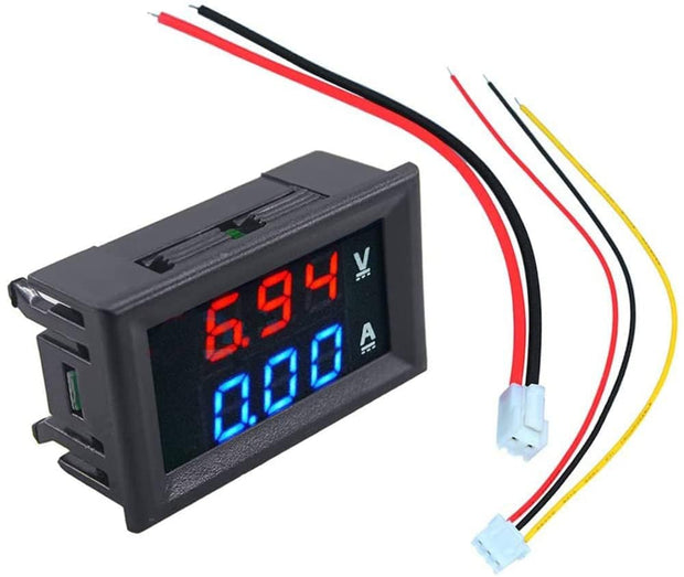 DC 100V 10A Voltmeter Ammeter, Dual Color Voltage Current Tester with LED Display