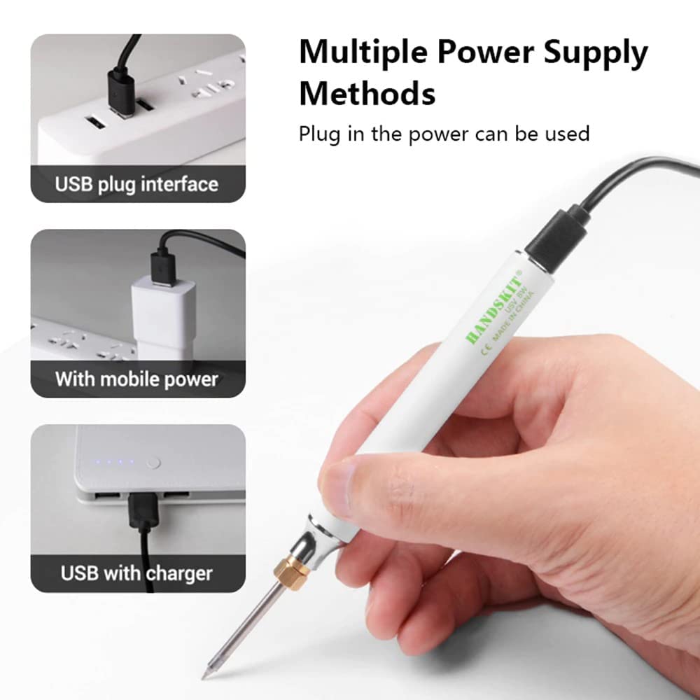USB Soldering Iron, 8W Mini Portable Solder Tool with 3-Speed Temperature Control & Auto Sleep Function amiciKart c0tmiz-hs.myshopify.com