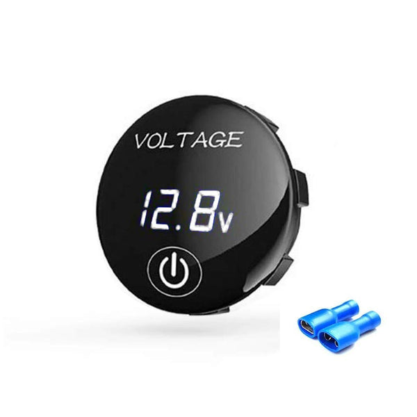 DC 5V–48V Battery Capacity Indicator & Digital Voltmeter with Touch ON/OFF Switch for Car, Bike & Lead-Acid Batteries
