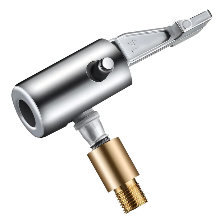 Universal Air Pump Nozzle for Inflator, Clip-Type Valve Adapter for Inflation & Deflation Leak-Proof Zinc-Alloy Connector